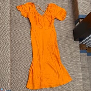 Banana Republic Vibrant Orange Backless Dress